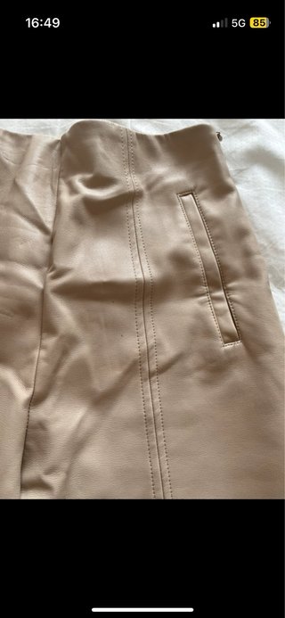 Pantalones de cuero beige Talla XS