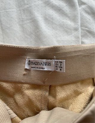 Pantalones de cuero beige Talla XS