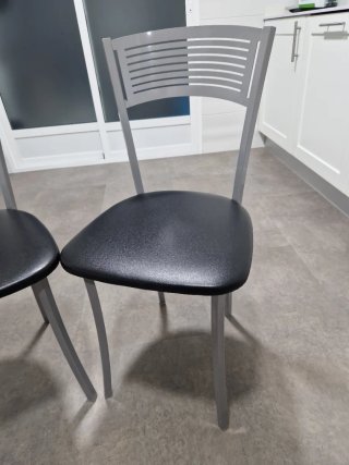 Set 4 Sillas Cocina Negras y Grises
