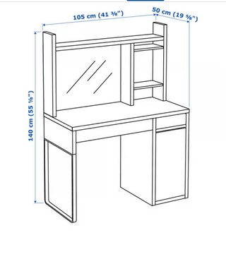 Escritorio Ikea Blanco Estantería y Fondo macnetic