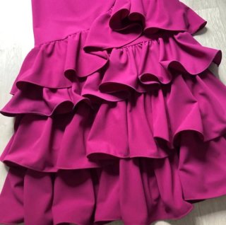 Falda flamenca volantes color bugambilla