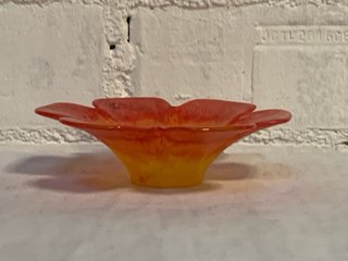 Centro de mesa flor cristal vintage naranja/amaril