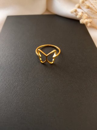 Anillo mariposa dorado