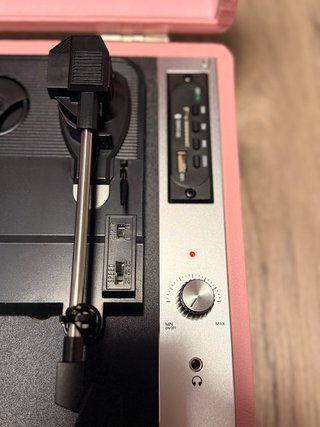 Tocadiscos Portátil Bluetooth Rosa