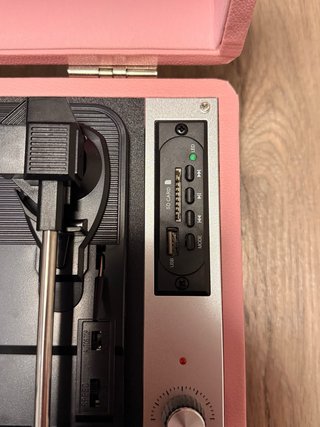 Tocadiscos Portátil Bluetooth Rosa