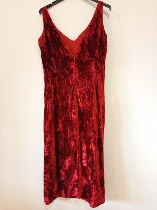 Vestido Midi Terciopelo Rojo PdH talla 38