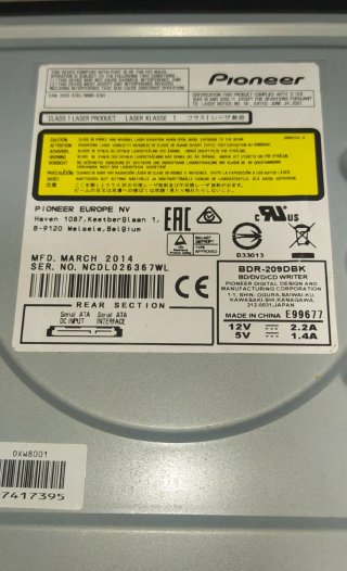Grabadora Blu-ray Pioneer BDR-209DBK