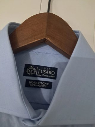 Camisa Italiana Algodón Azul LUIGI FUSARO