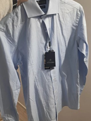 Camisa Italiana Algodón Azul LUIGI FUSARO