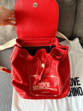 Mochila Love Moschino Roja impecable