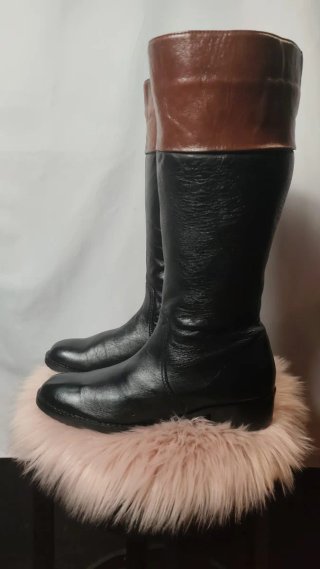 Botas altas piel negras y marrones T40