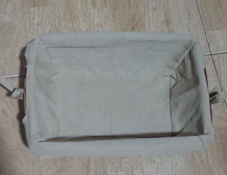 Bandeja mimbre rectangular forrada tela