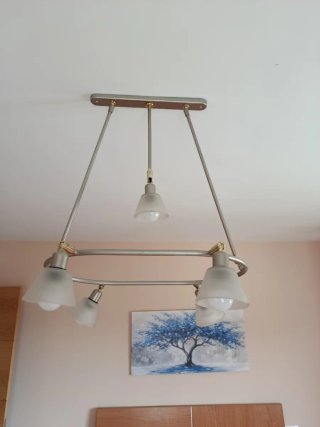 Lámpara de techo moderna plata y cristal