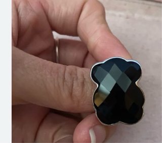 Anillo Tous Sello Plata y Ónix Negro Grande