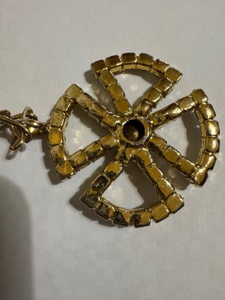 Collana vintage con ciondolo strass