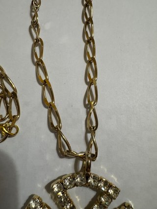 Collana vintage con ciondolo strass