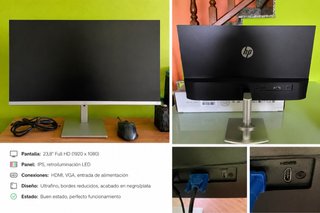 Monitor HP 23.8 Full HD Plata
