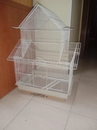 Jaula para pájaros blanca
