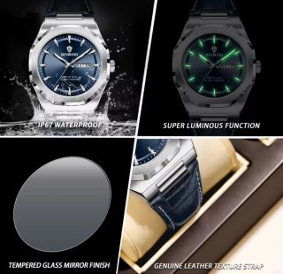 Reloj BINBOND Hombre Azul y Plateado