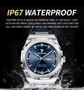 Reloj BINBOND Hombre Azul y Plateado