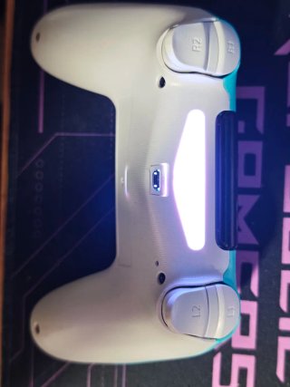 Mando PS4 azul y blanco personalizado