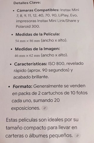 Lote 4 Packs Fuji Instax Mini 20 Hojas