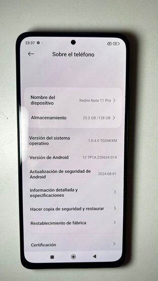 Xiaomi Redmi Note 11 Pro Negro (12G RAM)