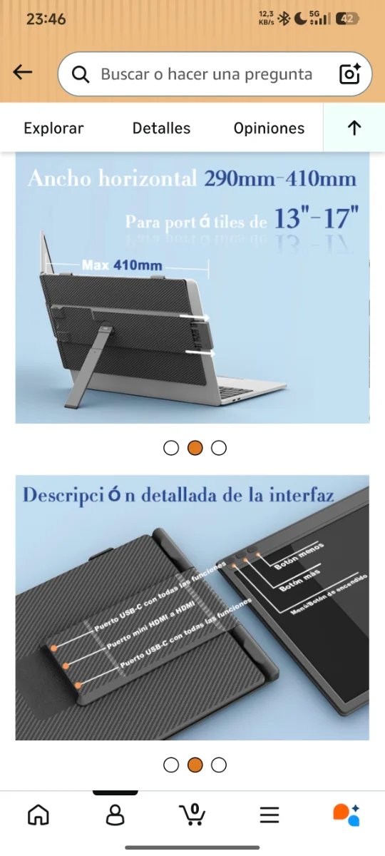 Monitor externo de 14 para portatil a estrenar