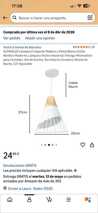 Lámpara de techo moderna madera y metal