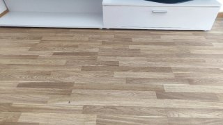 Mueble TV blanco y madera