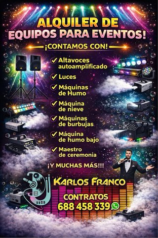 Alquiler equipo DJ Sonido y Luces