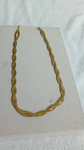 Collana snake doppio filo acciaio dorato