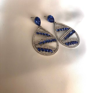 Pendientes Acero Azul y Plateado
