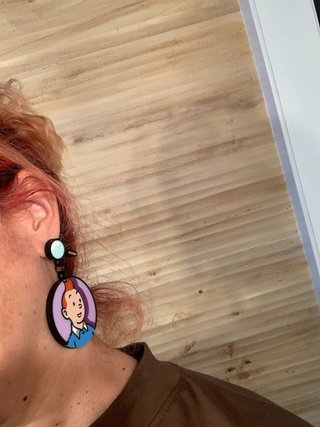 Pendientes Tintín y Milú Acrílico