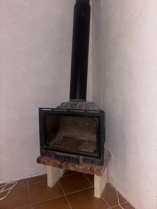 Chimenea hierro fundido con puerta acristalada