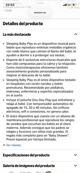 Aparato Ruido Blanco SBP Bebé