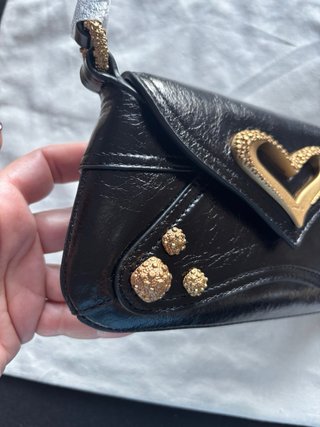 Borsa a mano Pinko Love Nero con cuore dorato