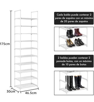 Estantería zapatero metal blanca sin abrir x2