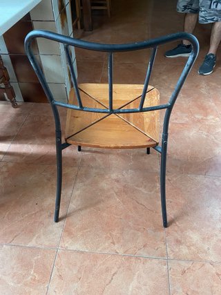 Juego 4 Sillas Hierro y Madera