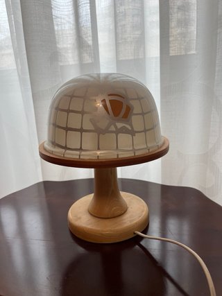 Lámpara Vintage Ochentera plastico y Madera