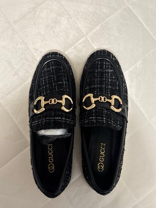Mocasines nuevos Gucci Negro y Dorado