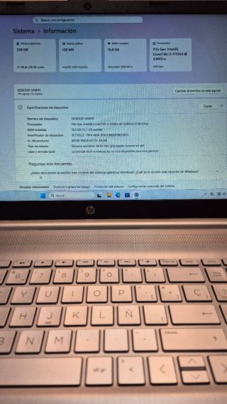 HP 15 i3 11th 16GB DDR4 256GB SSD Windows 11 Pro