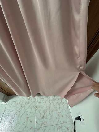 Vestido largo satén rosa