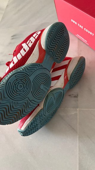 Zapatillas Adidas Tenis Rojas y Blancas