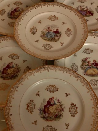 Lote Platos llanos antiguos de Limoges L'étoile