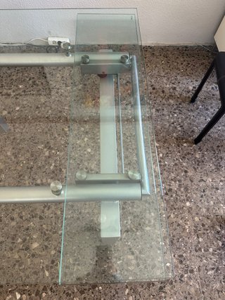 Mesa cristal templado + 4 sillas