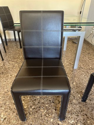 Mesa cristal templado + 4 sillas