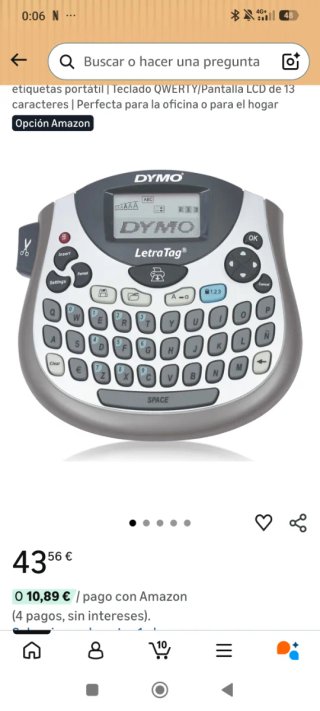 Máquina de etiquetas Dymo LetraTag. Sin estrenar