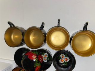 Juego Ruso Khokhloma Pintado a Mano