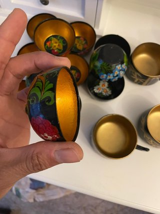 Juego Ruso Khokhloma Pintado a Mano